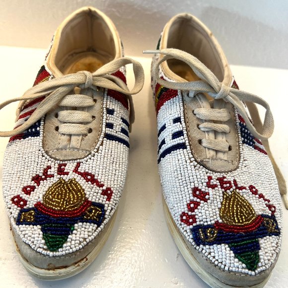 Beaded Barcelona Olympics 1992 Tennis Shoes - Colorwerks - Size 6 1/2  6.5 - Picture 2 of 13